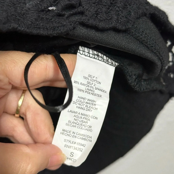 Ambiance Women Black Crop Top Blouse Embroidered Size Small. - Picture 4 of 8